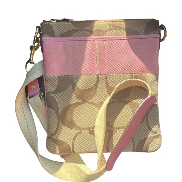 Coach Handbags - Vintage Coach Pink & Tan Crossbody Bag